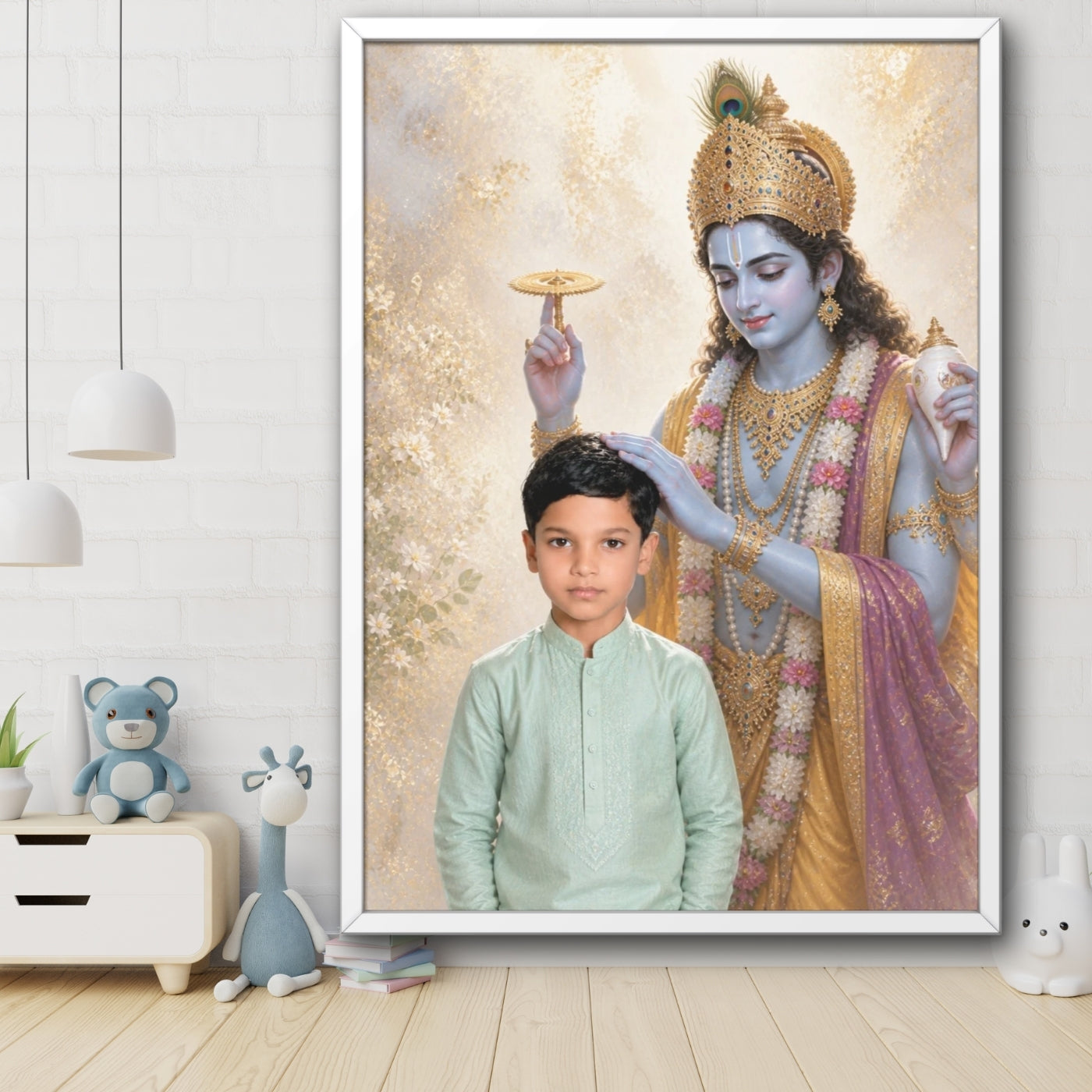 Personalized Vishnu Blessing Framed Wall Art