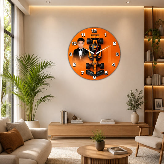 Personalized Formula Racing Kids Wall Clock
