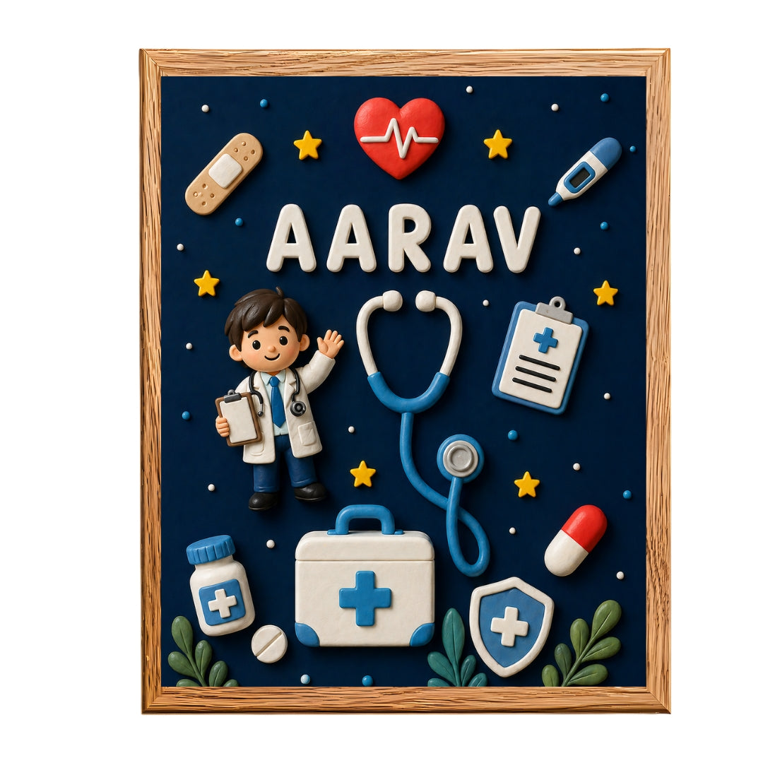 Personalized Doctor Theme Kids Name Framed