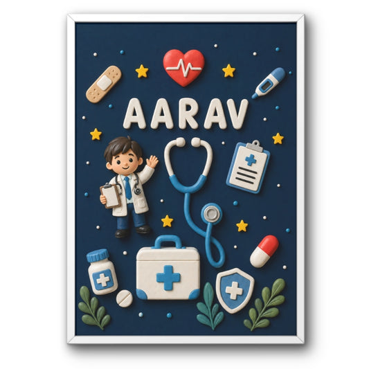 Personalized Doctor Theme Kids Name Framed