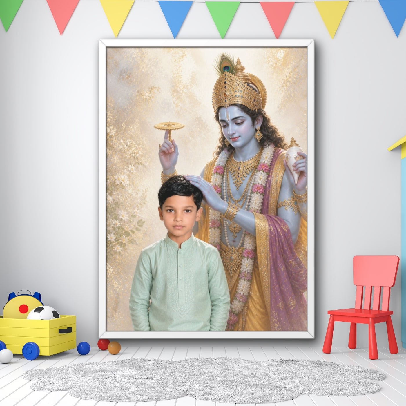 Personalized Vishnu Blessing Framed Wall Art