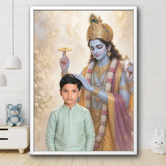 Personalized Vishnu Blessing Framed Wall Art