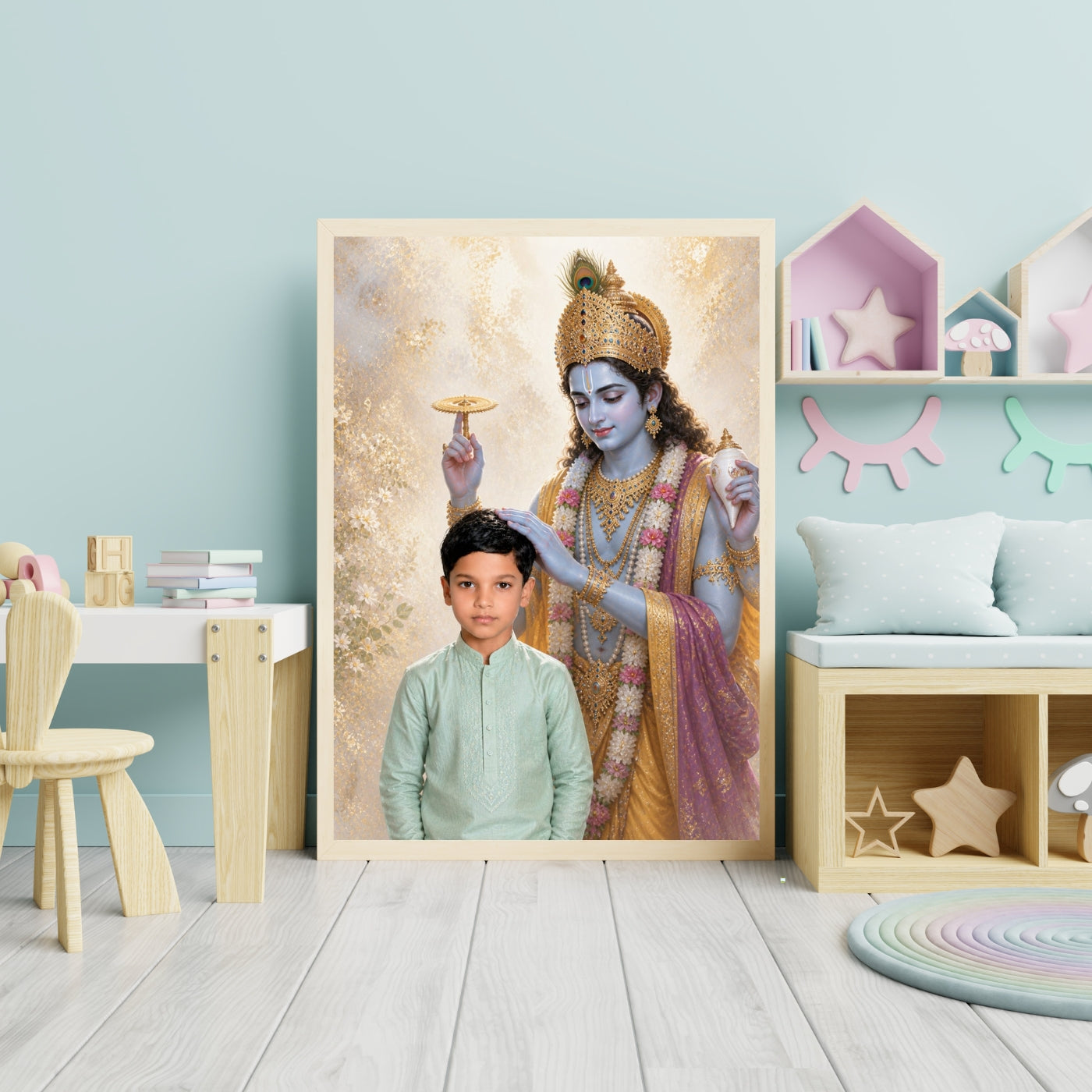Personalized Vishnu Blessing Framed Wall Art