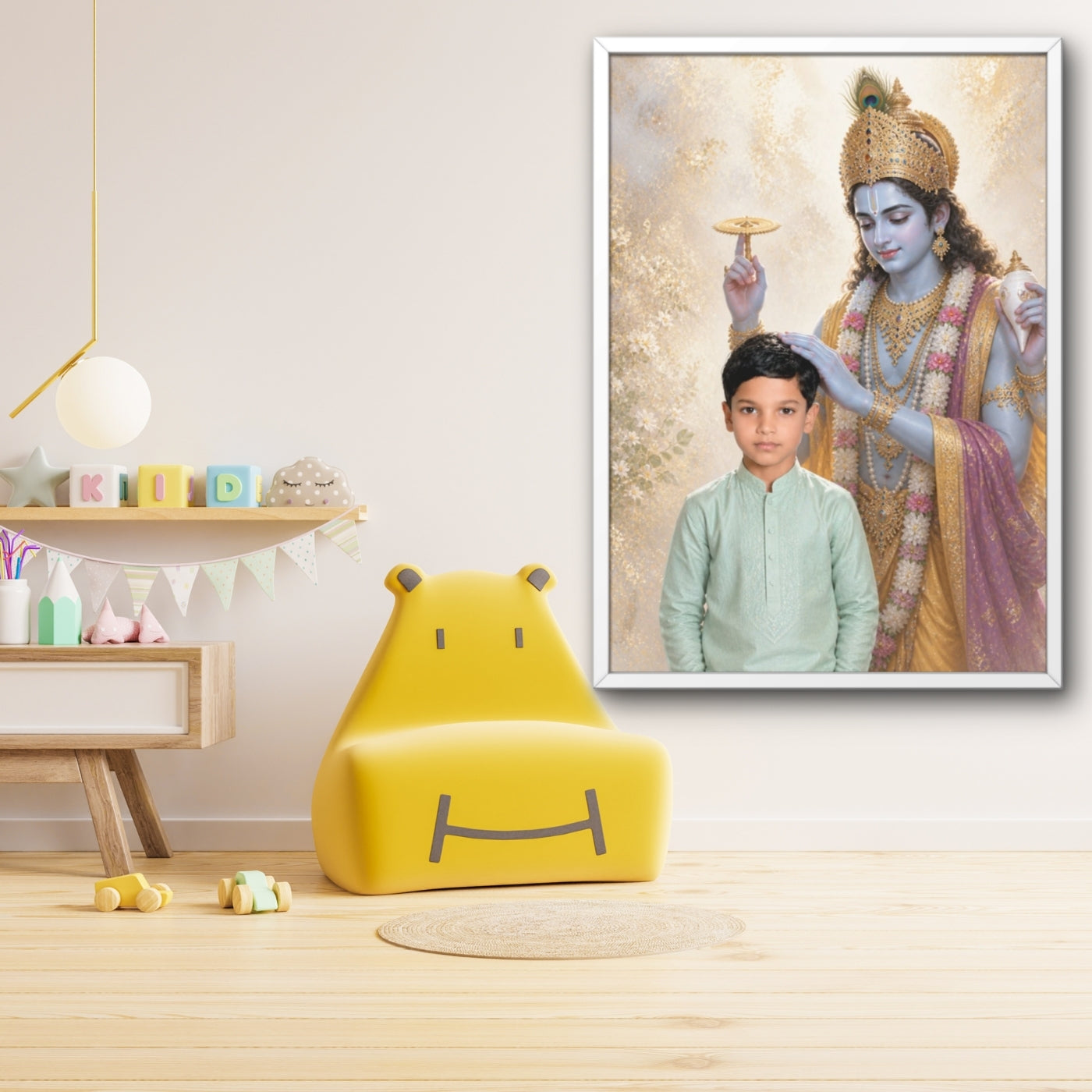 Personalized Vishnu Blessing Framed Wall Art
