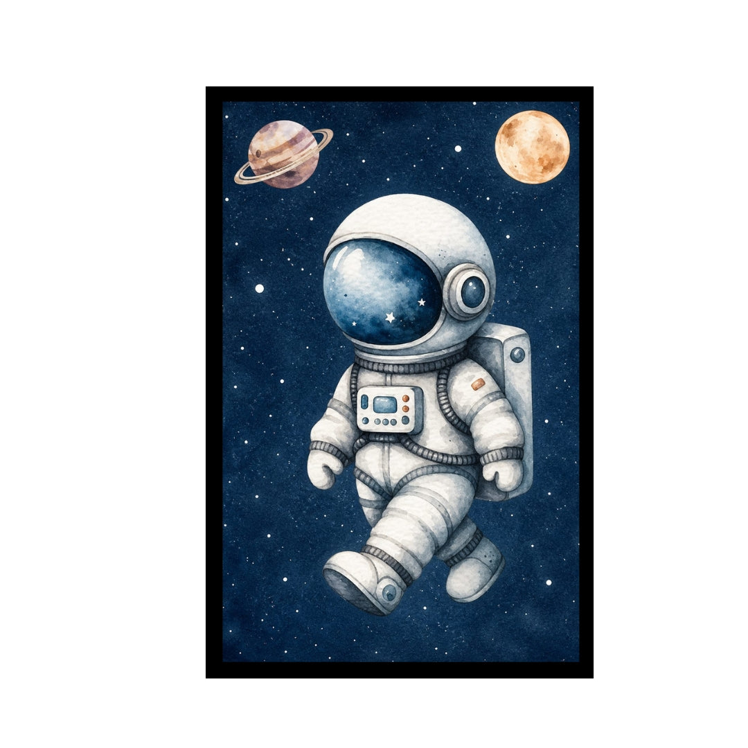 Space Theme Kids Wall Art Set of 3 Framed Prints