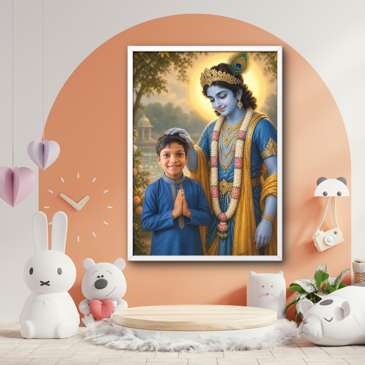 Personalized Krishna Blessing Framed Wall Art