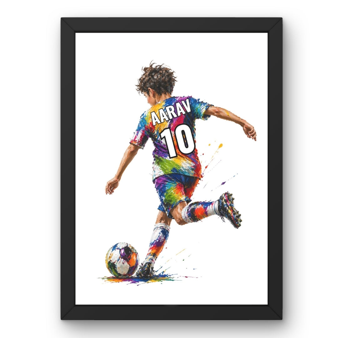 Personalized Football Boy Wall Art (Framed )