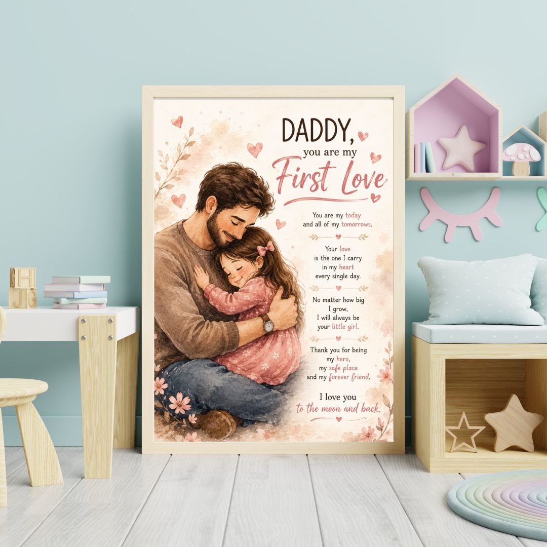 Daddy You Are My First Love – Framed Wall Art