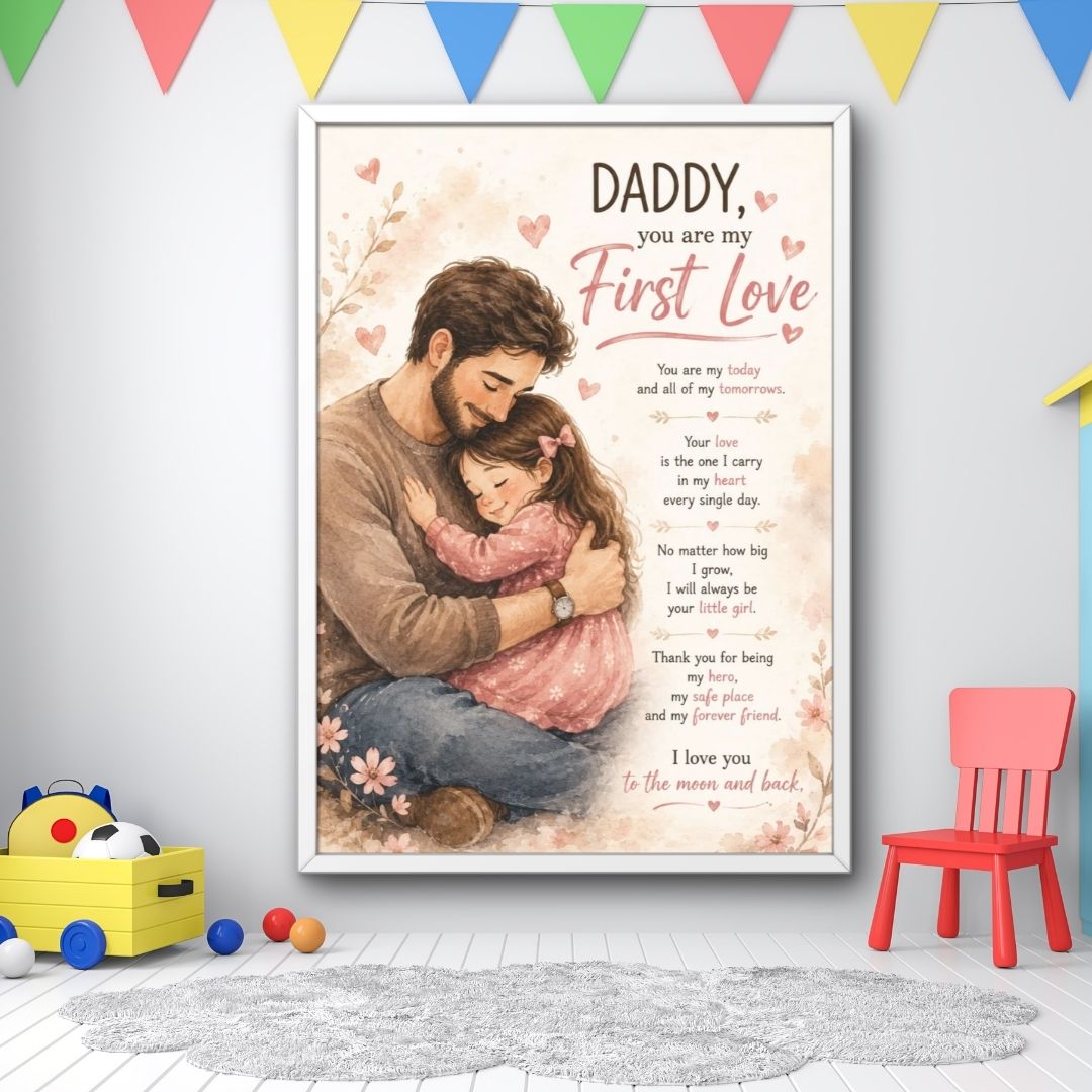 Daddy You Are My First Love – Framed Wall Art
