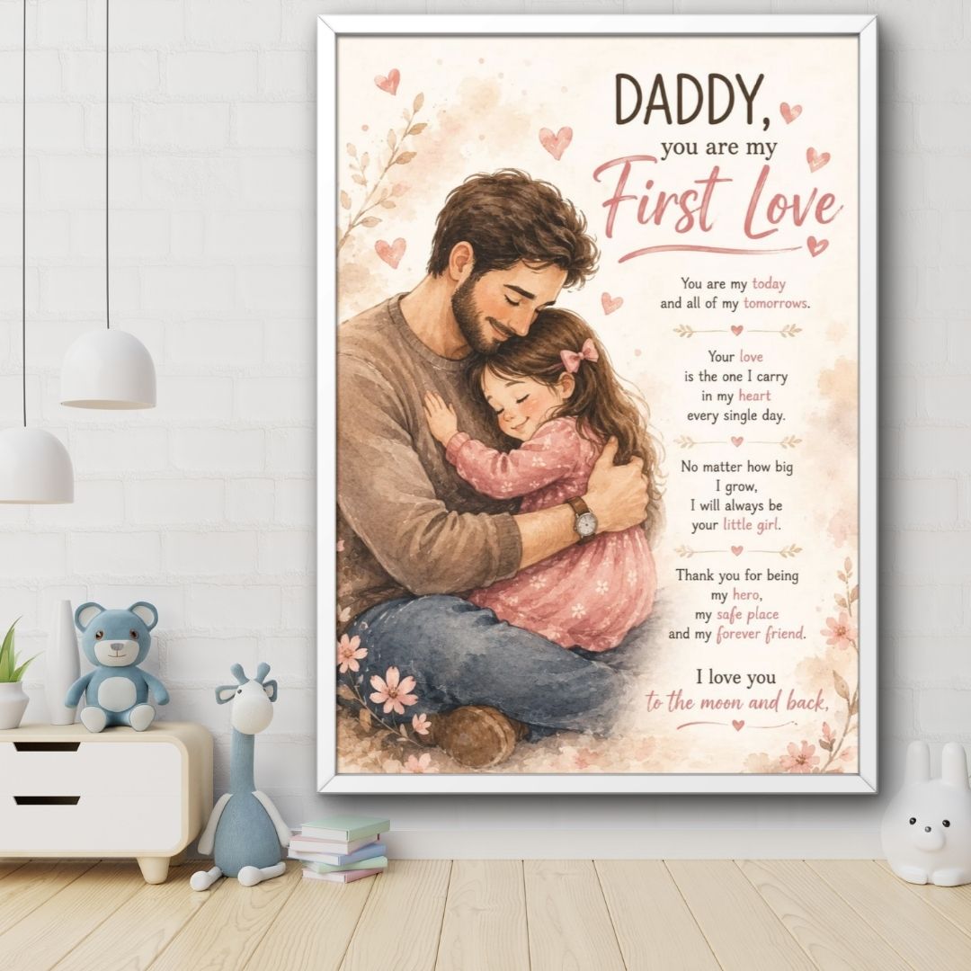 Daddy You Are My First Love – Framed Wall Art