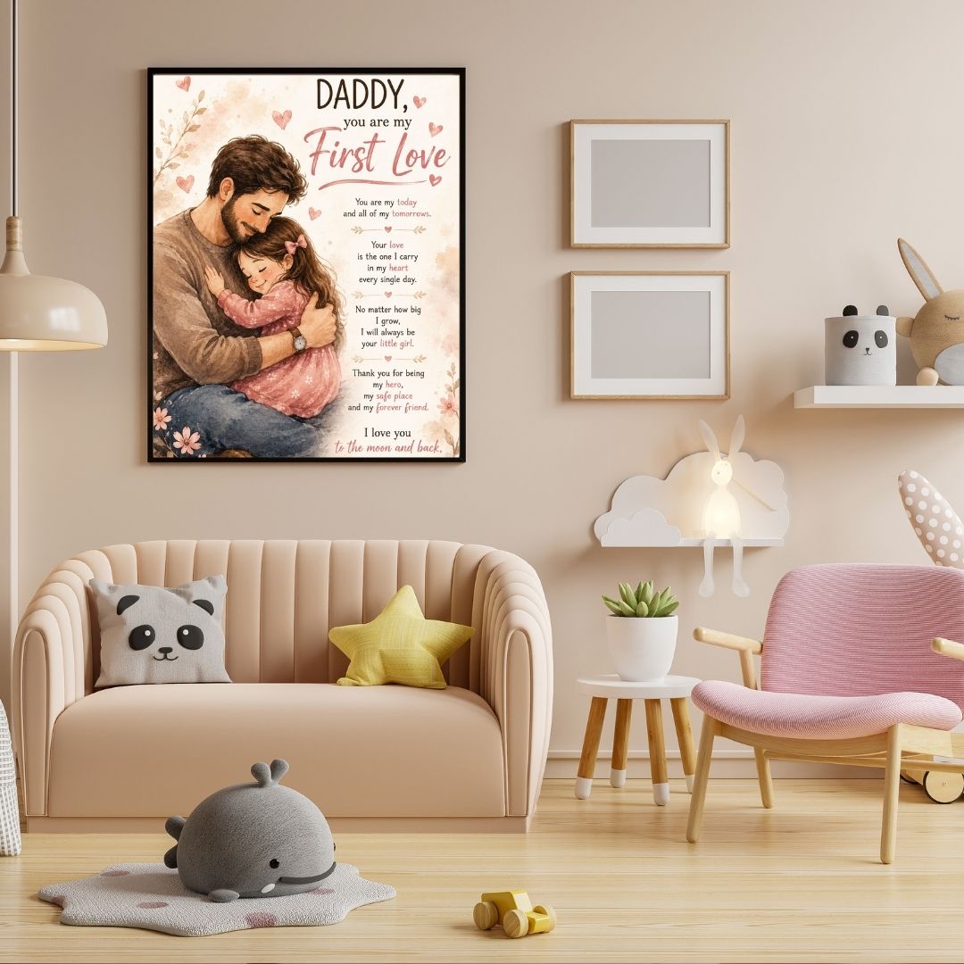 Daddy You Are My First Love – Framed Wall Art