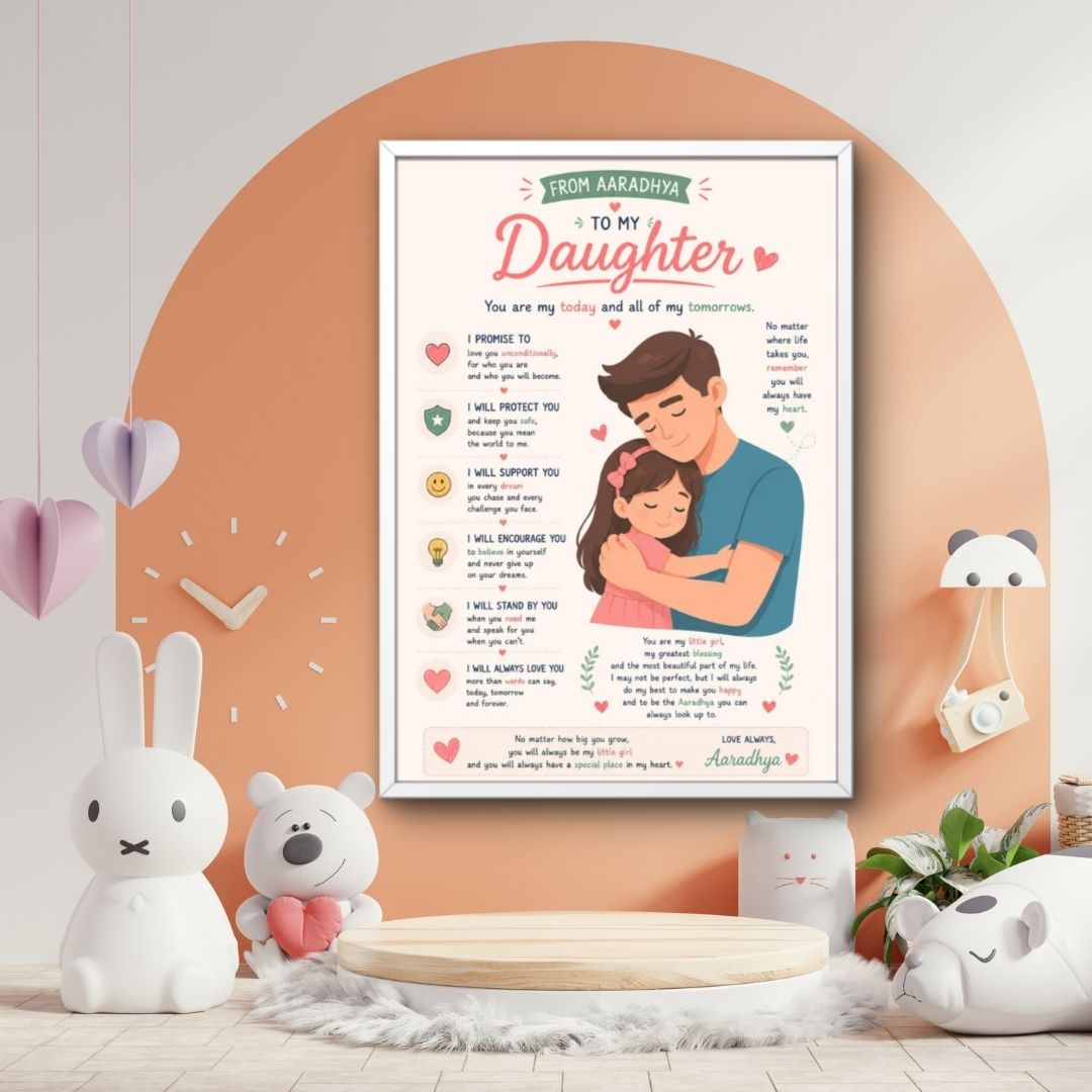 To My Daughter – Personalized Framed Wall Art