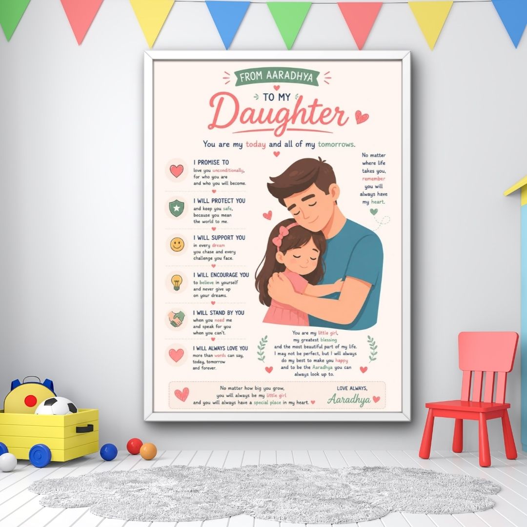 To My Daughter – Personalized Framed Wall Art