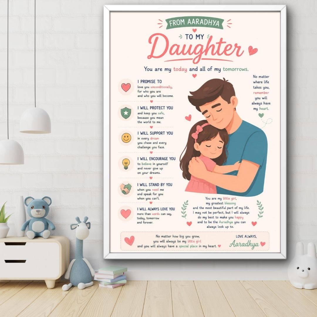 To My Daughter – Personalized Framed Wall Art