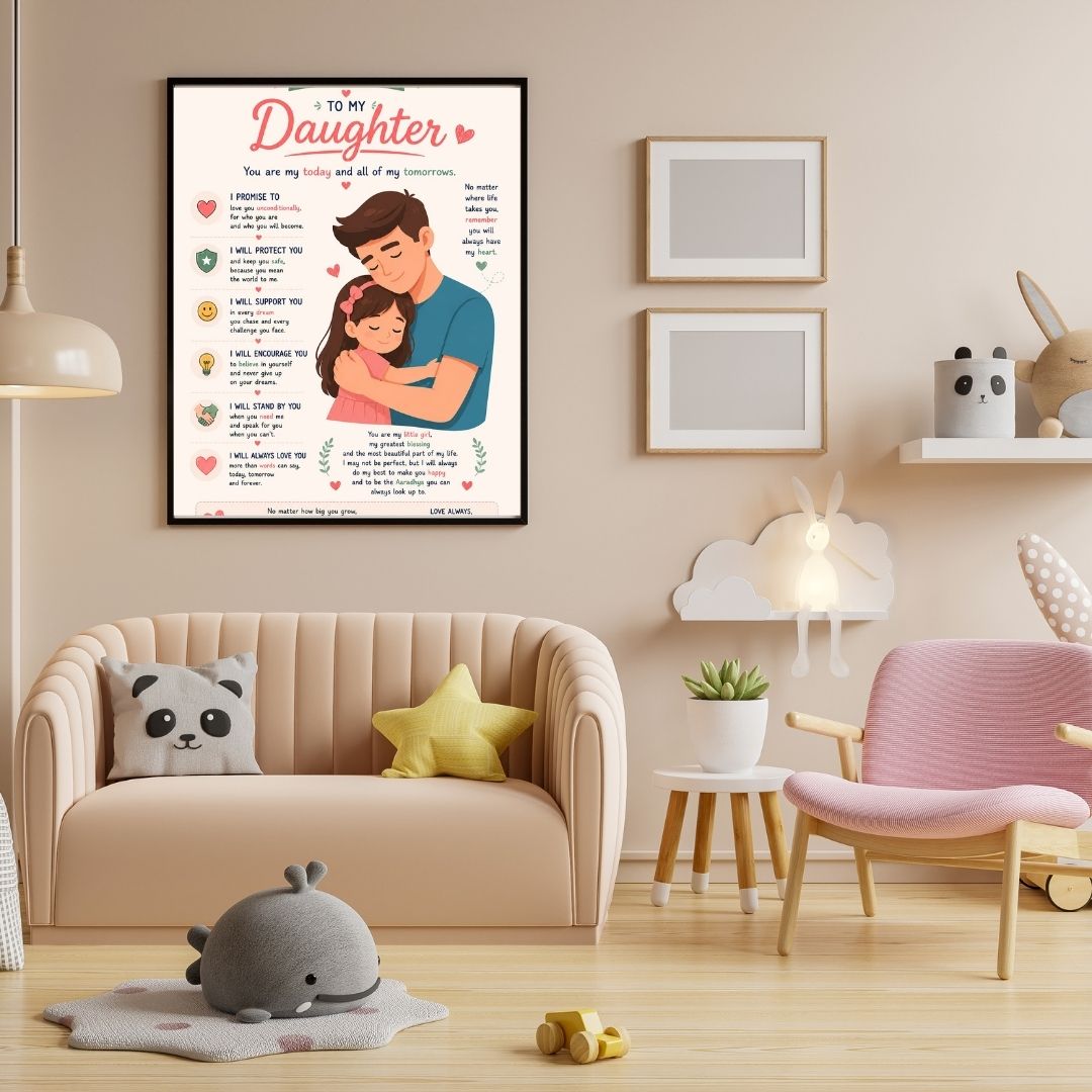 To My Daughter – Personalized Framed Wall Art