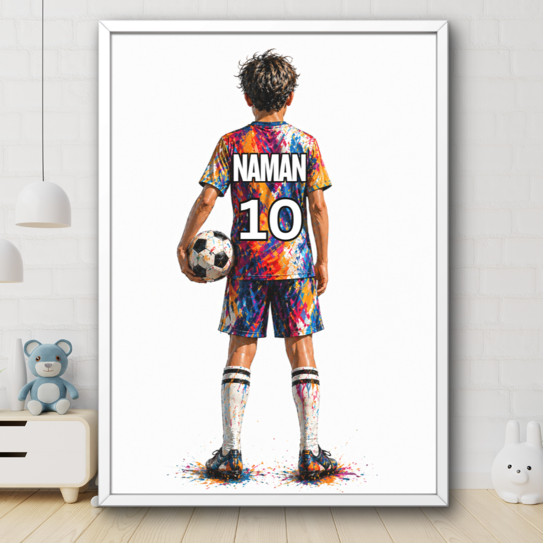 Personalized Badminton Player Wall Art | Custom Name & Number Poster