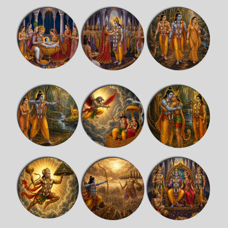 Ramayana Wall Art Set of 9