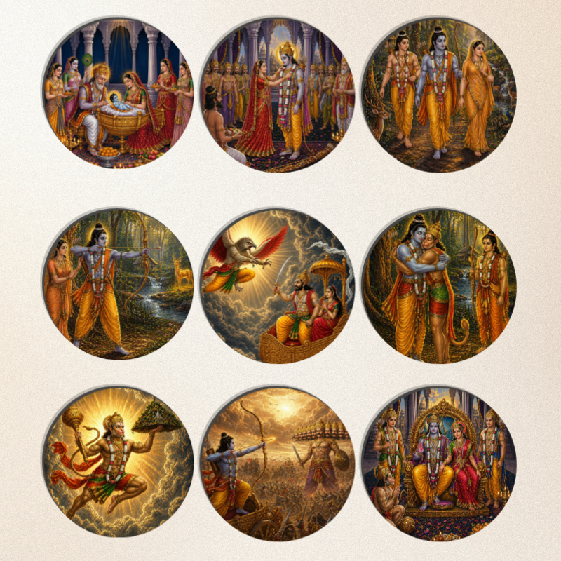 Ramayana Wall Art Set of 9