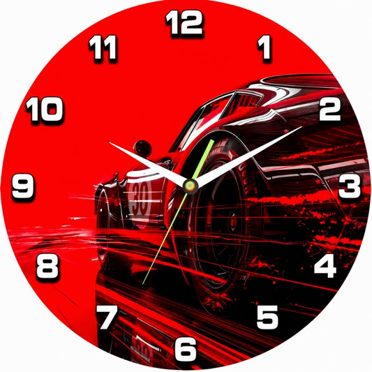 Racing Car Wall Clock Framed Wall Art