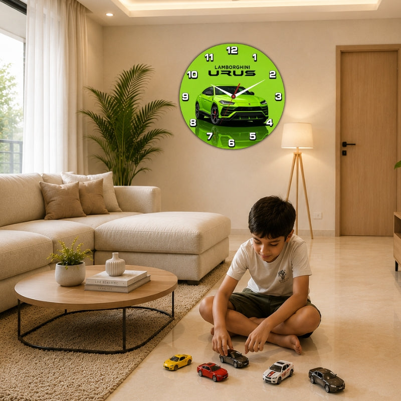 Luxury Sports Car Wall Clock Framed Wall Art