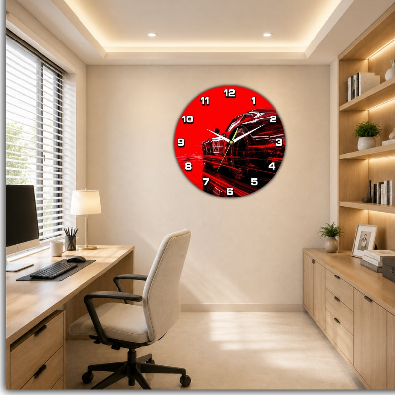 Racing Car Wall Clock Framed Wall Art
