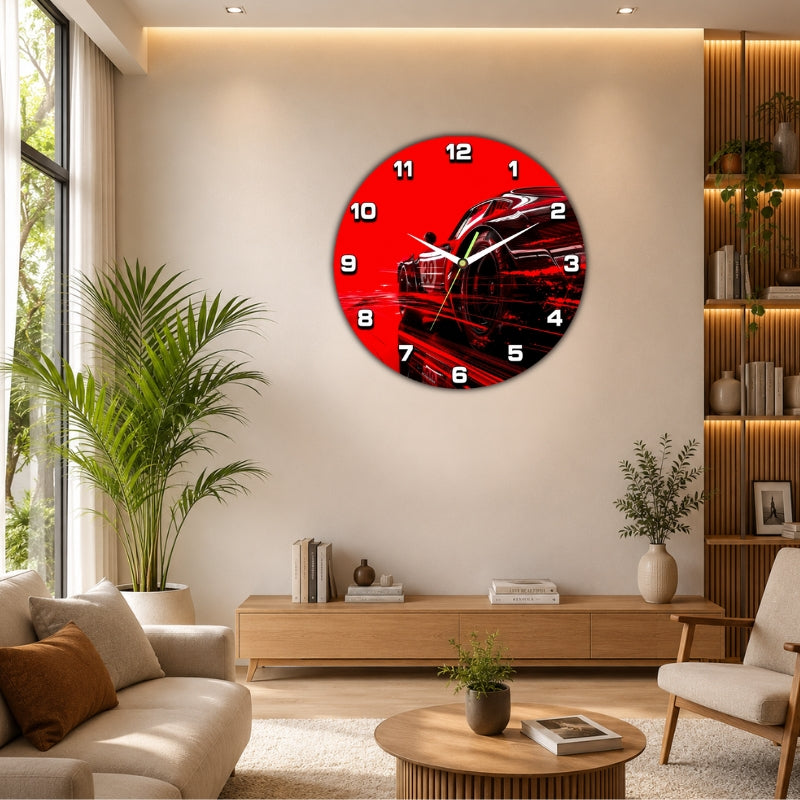 Racing Car Wall Clock Framed Wall Art