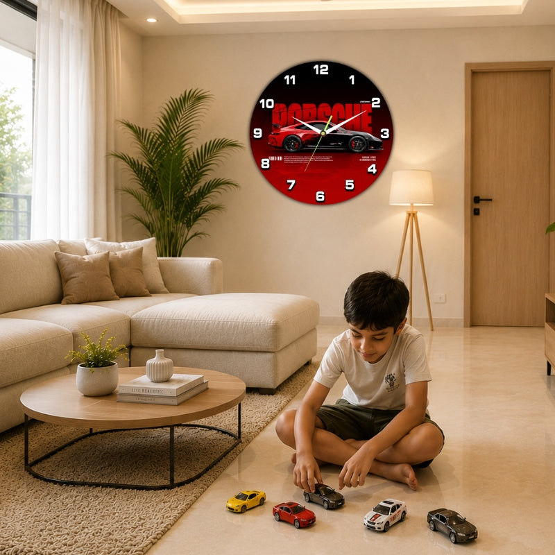 Car Theme Wall Clock