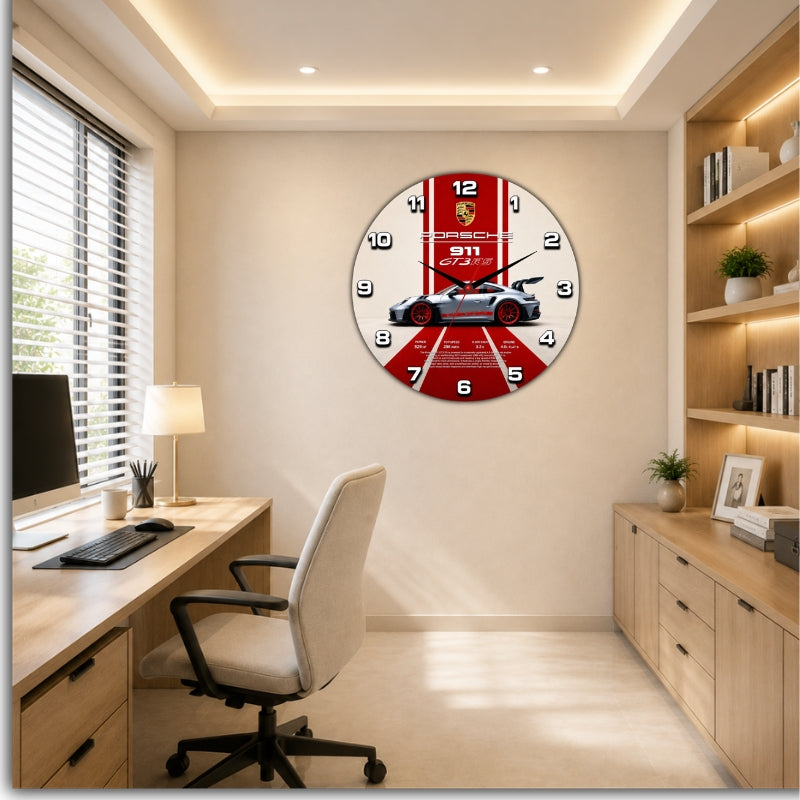 Porsche Inspired Sports Car Wall Clock