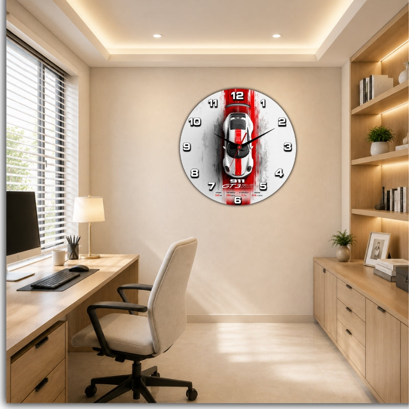 Sports Car Racing Wall Clock for Kids Room