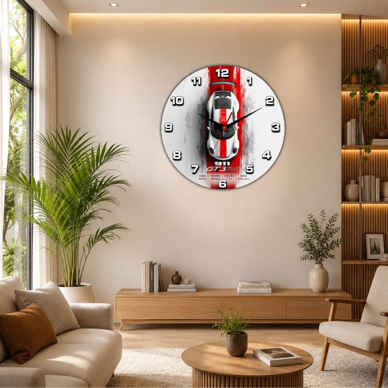 Sports Car Racing Wall Clock for Kids Room