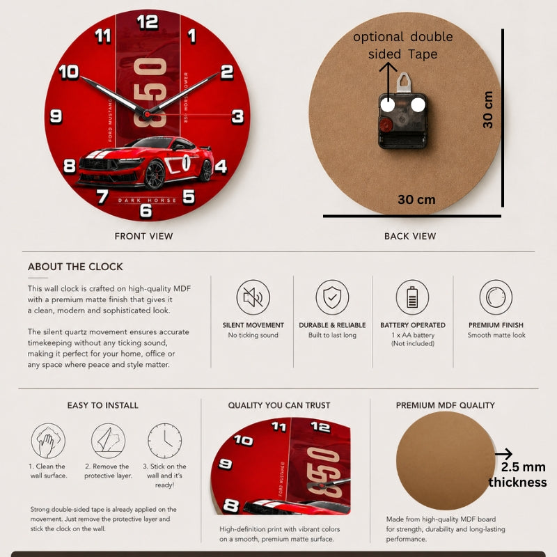 Personalized Formula Racing Kids Wall Clock