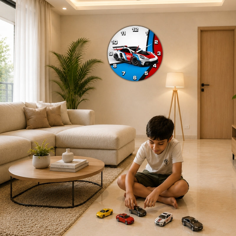 Racing Sports Car Wall Clock